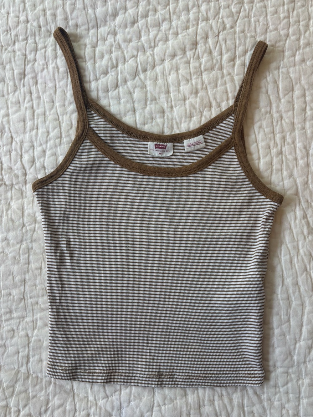 Levi's Brown Trim Striped Ribbed Tank Top + extras